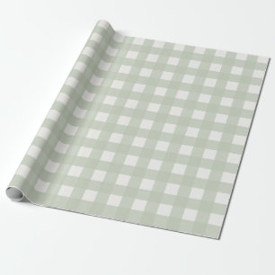 Soft Green Plaid Wrapping Paper