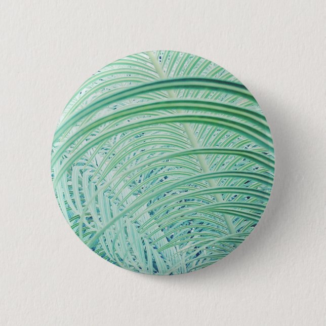 Soft Green Plant Palm Leaf 6 Cm Round Badge (Front)