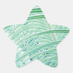 Soft Green Plant Palm Leaf Star Sticker