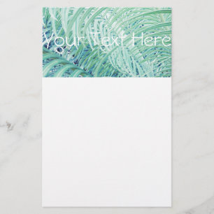 Soft Green Plant Palm Leaf Stationery
