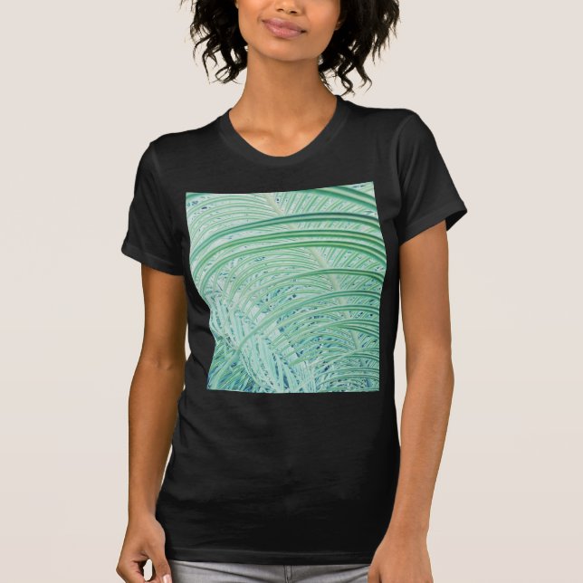 Soft Green Plant Palm Leaf T-Shirt (Front)