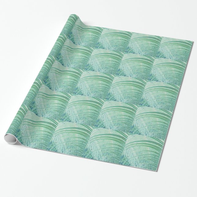 Soft Green Plant Palm Leaf Wrapping Paper (Unrolled)
