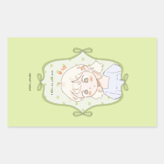 Soft Green  Rectangular Sticker