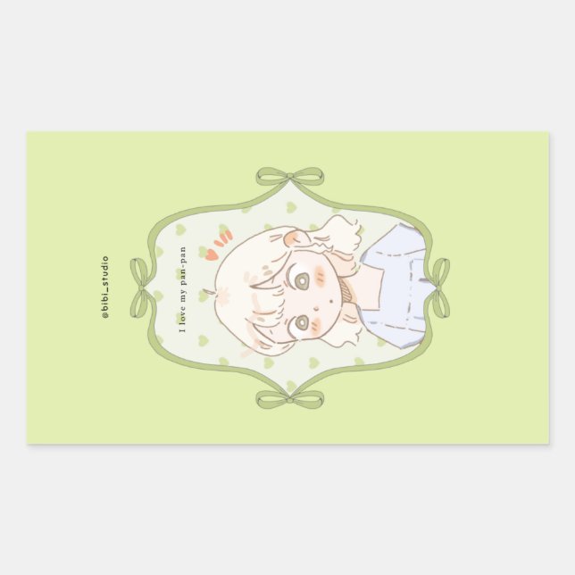 Soft Green  Rectangular Sticker (Front)