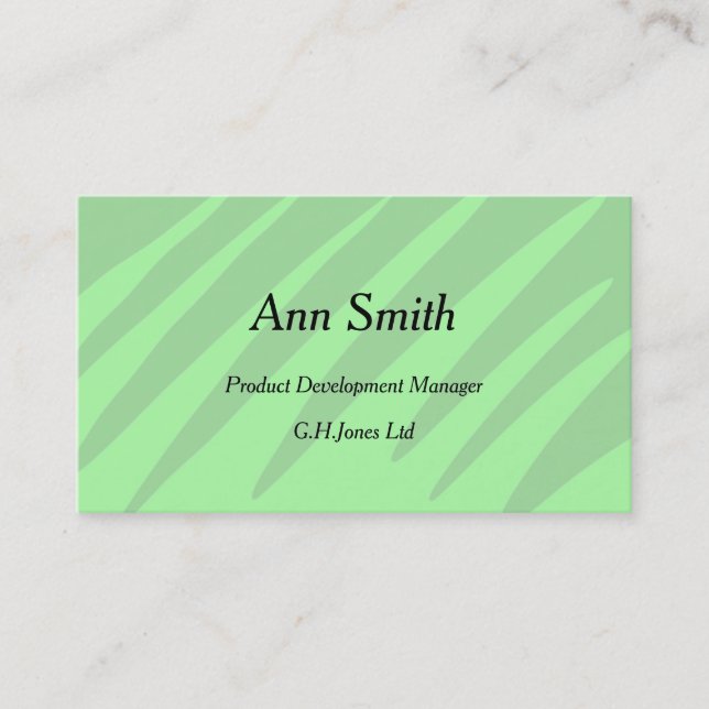 Soft green shades design business cards (Front)