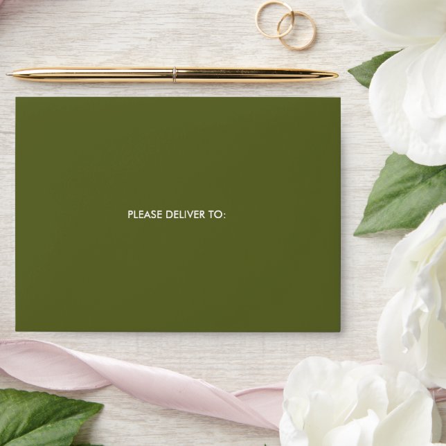 Soft green simple elegant wedding envelope  (Wedding)