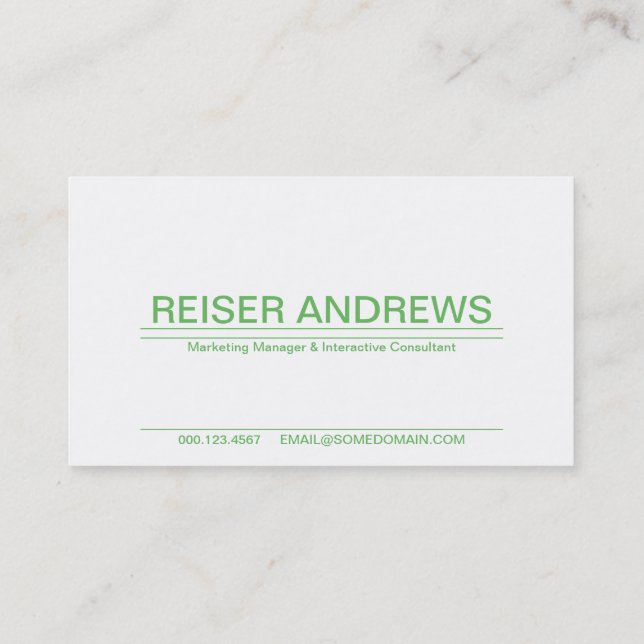 soft green striped business card (Back)