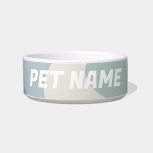 Soft Green Stripes Customized Dog Pet Water Food Bowl