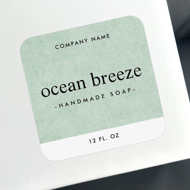 Soft green texture square product label (Creator Uploaded)