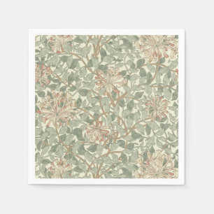 Soft Green Vintage William Morris Honeysuckle Napkin