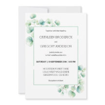 Soft Green Watercolor Eucalyptus Leaves Wedding