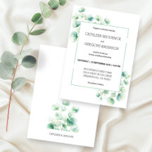 Soft Green Watercolor Eucalyptus Leaves Wedding