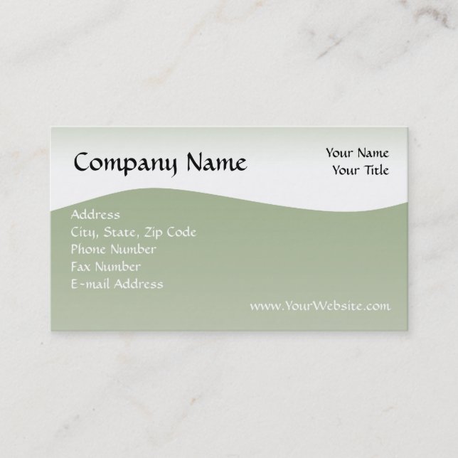 Soft Green Wave Business Card, Design Online Business Card (Front)