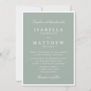Soft Green Wedding Invitation with Border