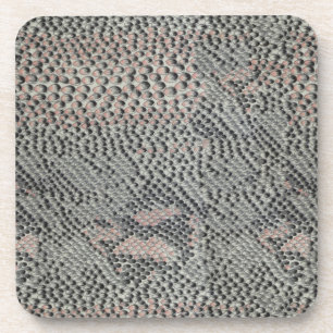 Soft Grey and Pink Snake Skin Coaster