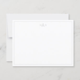 Soft Grey and White Sophisticated Minimalist Note Postcard