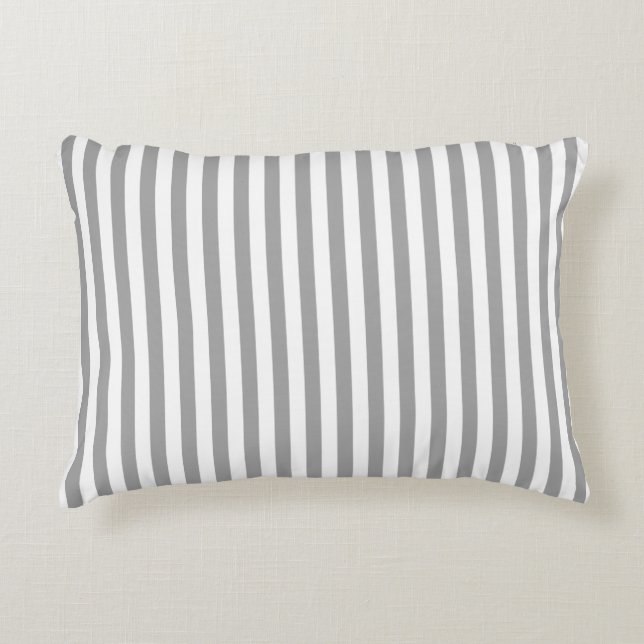 Soft Grey And White Stripes Pattern 2 Decorative Cushion (Front)