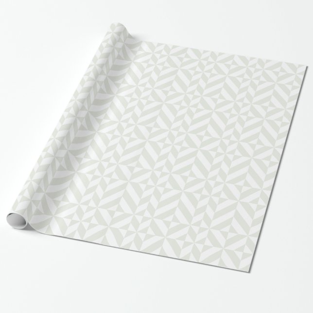 Soft Grey Geometric Art Deco Wrapping Paper (Unrolled)