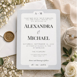 Soft Grey Modern Minimalist Typography Wedding Invitation