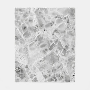 Soft Grey "Opulent Marble Whirl" Fleece Blanket
