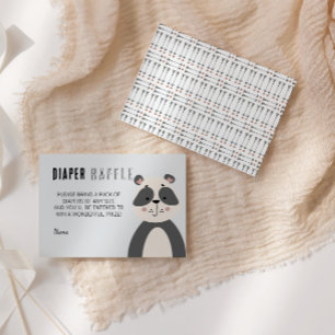 Soft Grey Panda Neutral Baby Raffle Enclosure Card