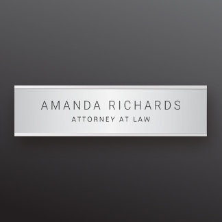 Soft grey satin gradient name and title door sign