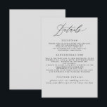 Soft Grey Wedding Information Enclosure Card<br><div class="desc">Light grey modern minimal wedding information card</div>