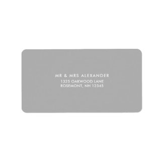 Soft Grey Wedding Return Label