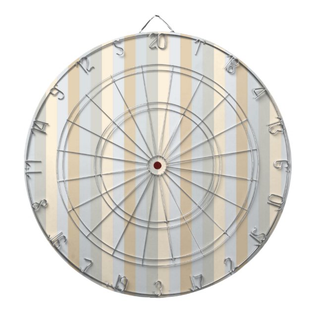 Soft Greys Vertical Stripes Decor Dartboard (Front)