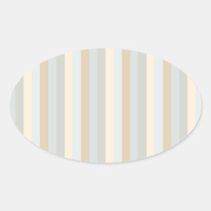 Soft Greys Vertical Stripes Decor Oval Sticker