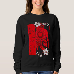 Soft Grunge Aesthetic Skull And Cherry Blossom Gam Sweatshirt