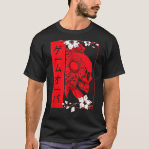 Soft Grunge Aesthetic Skull And Sakura Flowers Gam T-Shirt