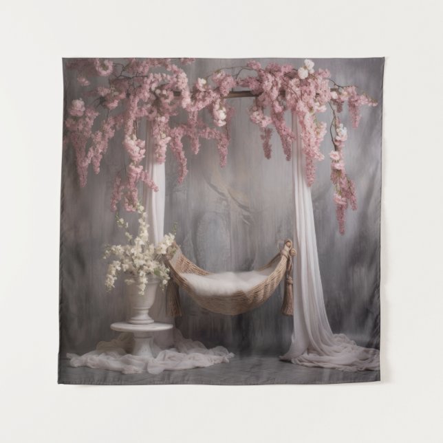 Soft Hammock Scene for Newborns BackDrop Tapestry (Front)