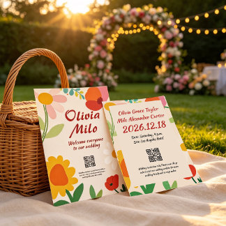 soft, hand-painted floral style wedding invitation
