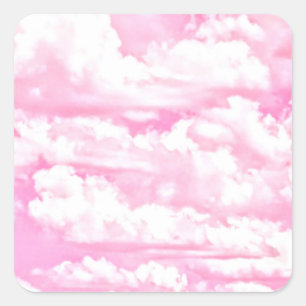 Soft Happy Rose Clouds Decor Square Sticker