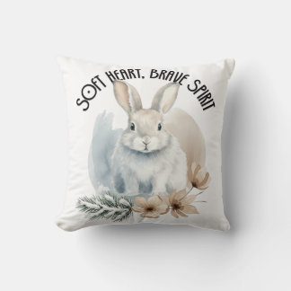 Soft Heart Brave Spirit Bunny Art Cushion