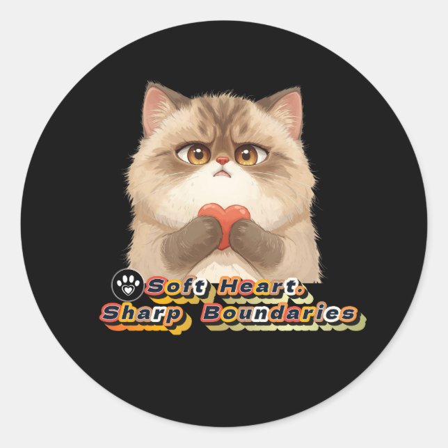 soft heart classic round sticker (Front)