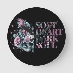 Soft Heart Dark Soul Pastel Goth  Round Clock