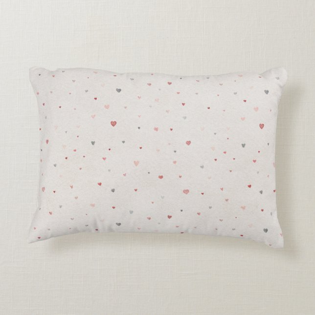Soft Heart Pattern Accent Pillow (Back)