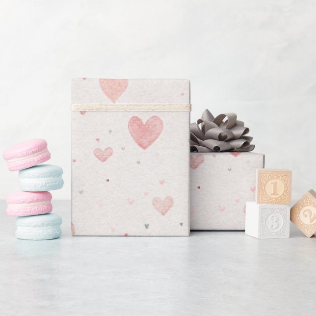 Soft Heart Pattern Wrapping Paper (Baby Shower)
