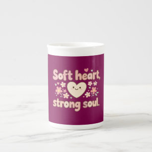 Soft Heart Strong Soul Pastel Aesthetic Design for Bone China Mug