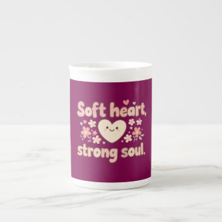 Soft Heart Strong Soul Pastel Aesthetic Design for Bone China Mug