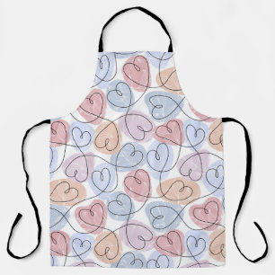 Soft Hearts: Continuous Line Valentine's Apron