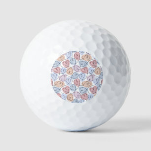 Soft Hearts: Continuous Line Valentine's Golf Balls