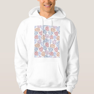 Soft Hearts: Continuous Line Valentine's Hoodie