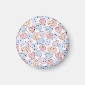 Soft Hearts: Continuous Line Valentine's Magnet