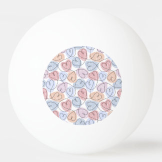 Soft Hearts: Continuous Line Valentine's Ping Pong Ball