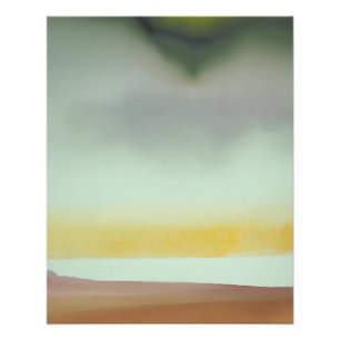 Soft Horizon Abstract in Earthy Tones Poster