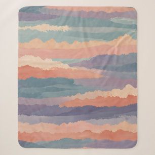 Soft Horizon Waves Sherpa Blanket