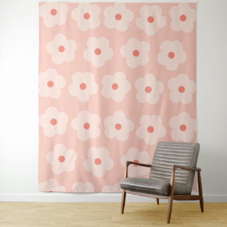 Soft Hue Peach Blooms Tapestry